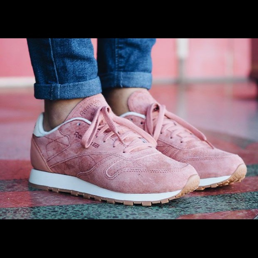Reebok Pink Suede Classic Sneakers